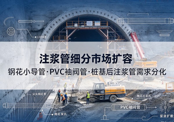 龙华注浆管细分市场扩容，隧道钢花小导管、PVC 袖阀管、桩基后注浆管需求分化